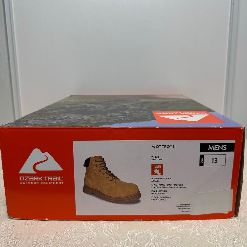 Ozark Trail Men’s Outdoor Rugged Wheat Mot Troy II  boot NEW In Box Size 13